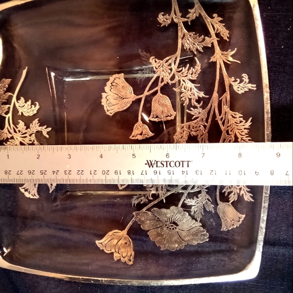 Silver City Clear Glass Silver Overlay "Flanders Poppies" Duo - Picture 9 of 11